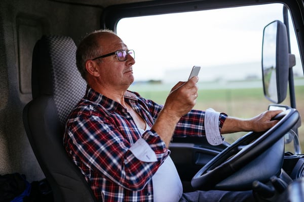 Truck driver texting